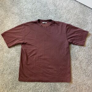 AIRism Cotton Oversized T-Shirt | Half-Sleeve, Large, Brown